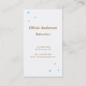 折畳み式ベッドのベビーシッターをする名刺のかわいい男の赤ちゃん 名刺 (裏面)