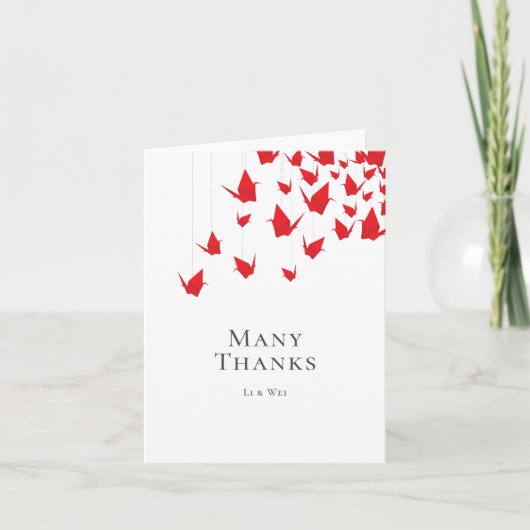 折紙紙クレーン サンキューカード (正面)