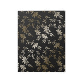 折紙紙リーフフローラブラック金ゴールドメモ帳 ノートパッド (回転)