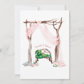 折衷ロマンス – ピンクドレープメイソンジャーライト 招待状 (裏面)