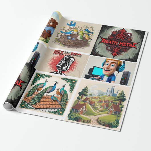 折衷的な包装紙集 ラッピングペーパー (アンロールド)