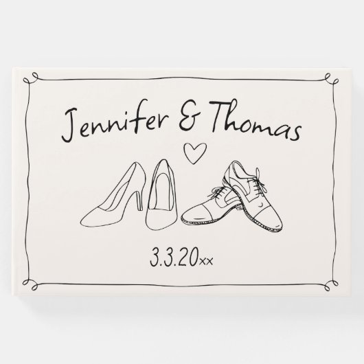 折衷的な手予測できな引き靴ドードル結婚ズ ゲストブック (正面)