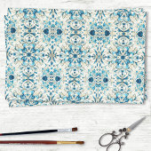 折衷的な青と緑のタイルパターンの分離 薄葉紙