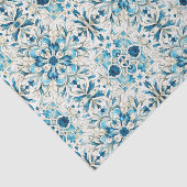 折衷的な青と緑のタイルパターンの分離 薄葉紙 (詳細)