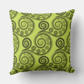 折衷的イエローグリーンファーンフォンドカール装飾用クッション クッション (裏面)