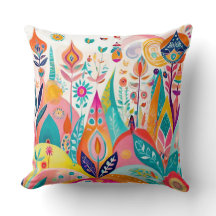 「折衷的エンチャント：ボヘミアンイラストレーションピロ