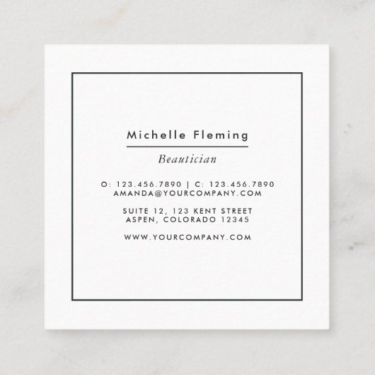 折衷的グリッター名刺 スクエア名刺 (裏面)