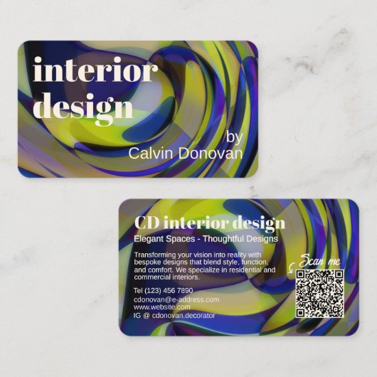 折衷的コンテンポラリーシックな時代を超えたアートパターン 名刺 (正面/裏面)