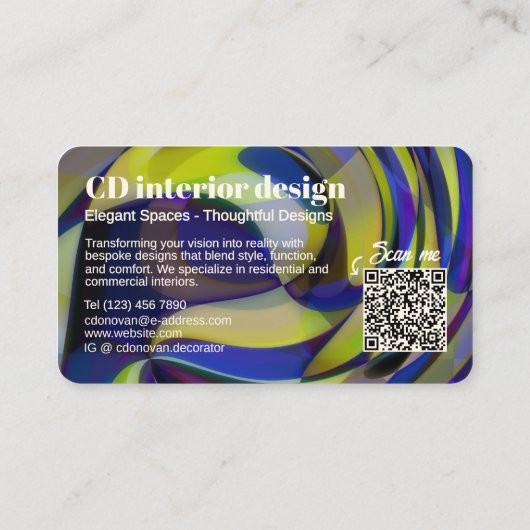 折衷的コンテンポラリーシックな時代を超えたアートパターン 名刺 (裏面)