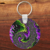 折衷的サイケデリックらせんフラクタル抽象芸術アート キーホルダー (正面)