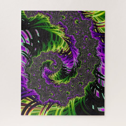 折衷的サイケデリックらせんフラクタル抽象芸術アート ジグソーパズル (縦)