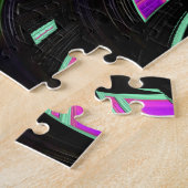 折衷的サイケデリックらせんフラクタル抽象芸術アート ジグソーパズル (側面)