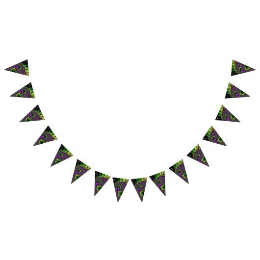 折衷的サイケデリックらせんフラクタル抽象芸術アート バンティングフラッグ (全)