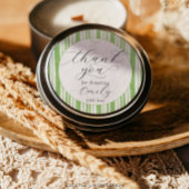 折衷的ストライプな緑の赤ちゃんシャワーありがとう ラウンドシール