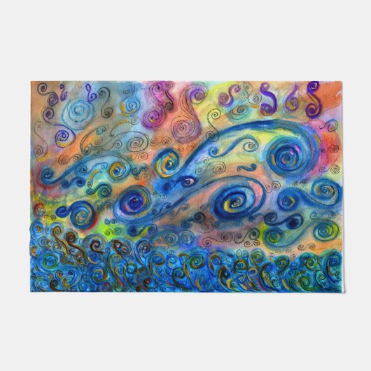 折衷的ドアマット – ブルーウィンドアート – ホームギフト ドアマット (正面)