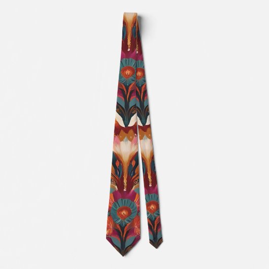 折衷的フローラと幾何学的ボホネックタイ ネクタイ (正面)