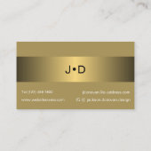 折衷的ブラックイエローブラスラグジュアリーメタリックアート 名刺 (裏面)