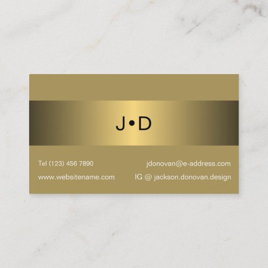 折衷的ブラックイエローブラスラグジュアリーメタリックアート 名刺 (裏面)