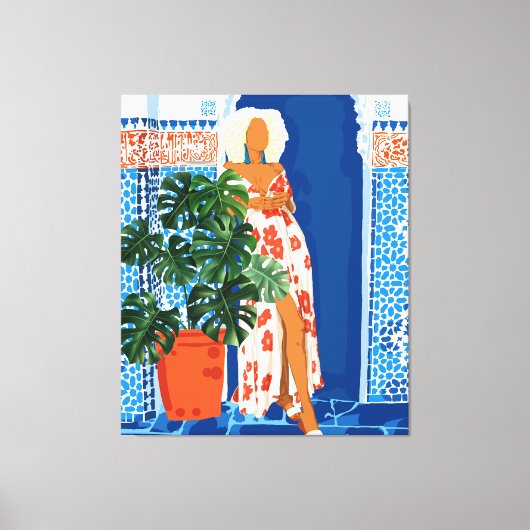 折衷的ボカラフルヘはっきりしたミアンモダン文化 キャンバスプリント (正面)