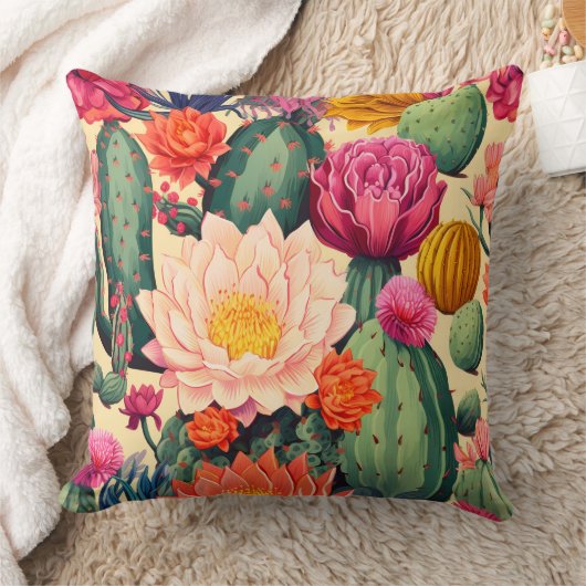 折衷的南西サボテン砂漠 クッション (ブランケット)