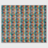 折衷的数々の色相ギフトアーガイルラップ ラッピングペーパー (フラット)