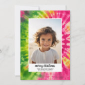 折衷的絞り染め – クリスマスフォトカラフルブライト シーズンカード (正面)