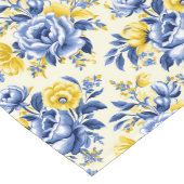 折衷的美しいフランスの：ブルー&レモンシャビーシック ロングテーブルランナー (コーナー)