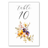 折衷的花模様結婚のテーブルカード テーブルナンバー (裏面)