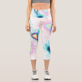 折衷色鮮やかのスプラッシュ カプリレギンス (正面)