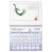 折賀のオリジナル拝賀暦。 カレンダー (2月 2027)