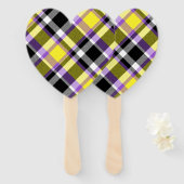 折電予測できな性ボホ非バイナリ格子状プライドフラグ ハンドファン (正面&裏面)