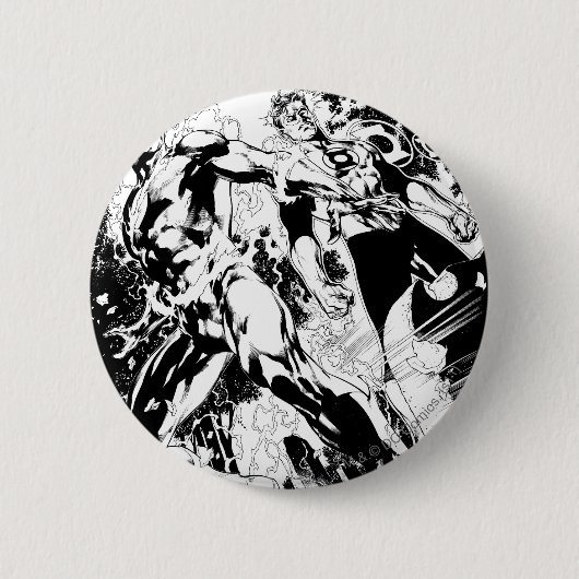 抜け目がなく、緑のランタンのパネル2 缶バッジ (正面)