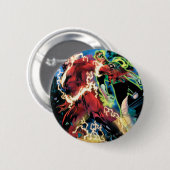 抜け目がなく、緑のランタンのパネル 缶バッジ (正面&裏面)