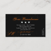 抜群のブラックオレンジジュエリーきらめくズモノグラム 名刺 (裏面)