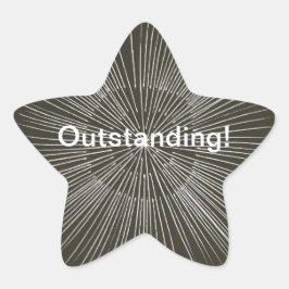 抜群の白い引き線、黒いステッカー 星シール