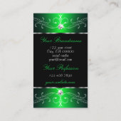 抜群の黒い緑の華美オーナメント写真の追加 名刺 (裏面)