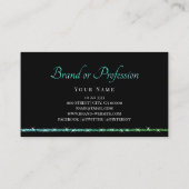 抜群エレガントティール(緑がかった色)グリッターきらめく星 名刺 (裏面)