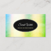 抜群カラフルグラデーションデザインティール（緑がかった色）青グラデーション 名刺 (正面)