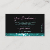 抜群ブラックティール(緑がかった色)きらめくグリッターシマリー 名刺 (裏面)