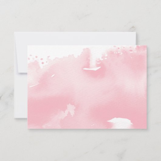 披露宴かわいい手レターネイビーのピンクの水色 招待状 (裏面)