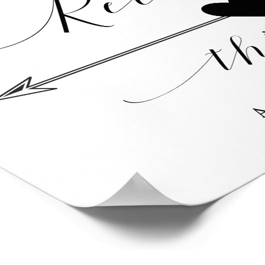 披露宴この方法エレガントのスクリプト方向記号 ポスター (角)