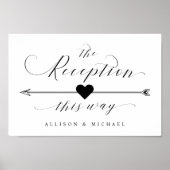 披露宴この方法エレガントのスクリプト方向記号 ポスター (正面)