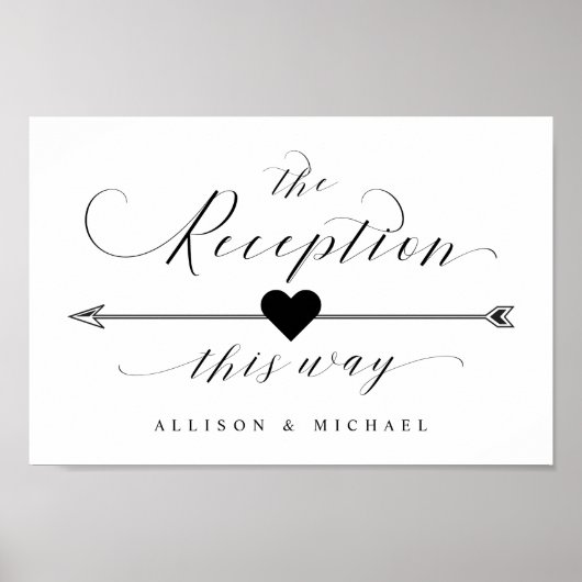 披露宴この方法エレガントのスクリプト方向記号 ポスター (正面)