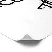 披露宴この方法シンプルブラックアンドホワイトアローサイン ポスター (角)