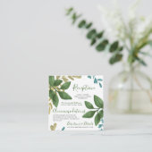 披露宴と詳細水色結婚の葉 エンクロージャーカード (スタンド正面)