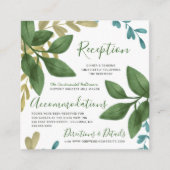 披露宴と詳細水色結婚の葉 エンクロージャーカード (正面)