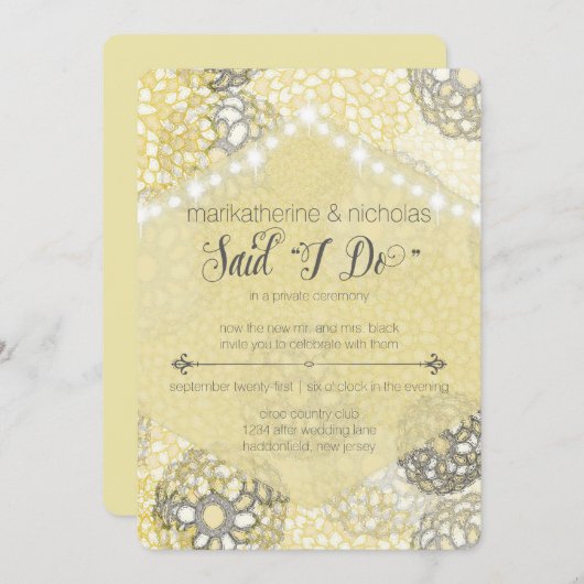 披露宴のみフラワー&ライトパーティの招待状 招待状 (正面/裏面)