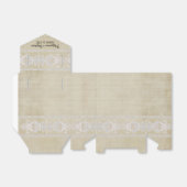 披露宴のエイジ素朴ドヴィンテージリネン付きレース フェイバーボックス (折り畳みなし)