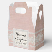 披露宴のエイジ素朴ドヴィンテージリネン付きレース フェイバーボックス (オープン)