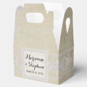 披露宴のエイジ素朴ドヴィンテージリネン付きレース フェイバーボックス (オープン)